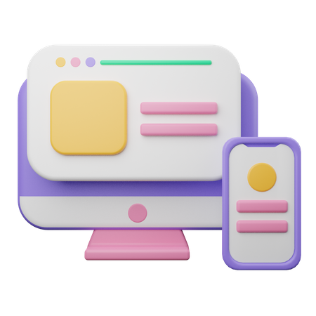 icone 3D de Design Responsivo